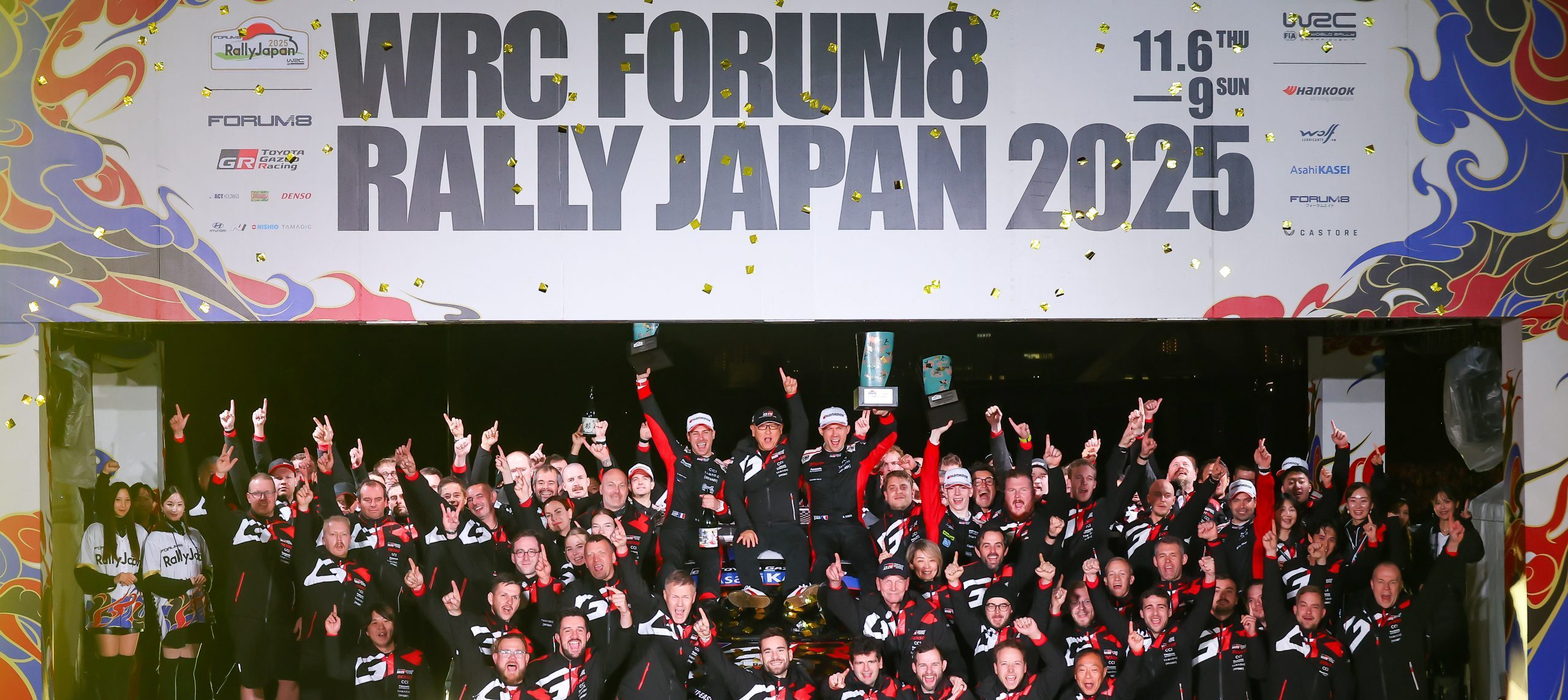 TOYOTA GAZOO Racing Clinches Stunning  1-2-3 Finish at Rally Japan